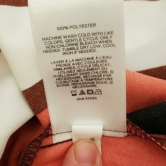 Express Coral stripe roll sleeve zipper dress - Picture 6 of 7